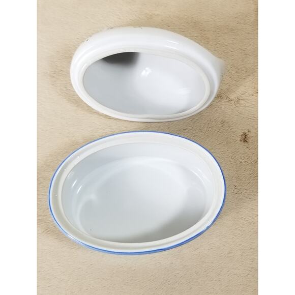 Chicken Hen Nest Ceramic Trinket Box Prestige Place 5 1/2" Japan Farmhouse Decor - Picture 11 of 14